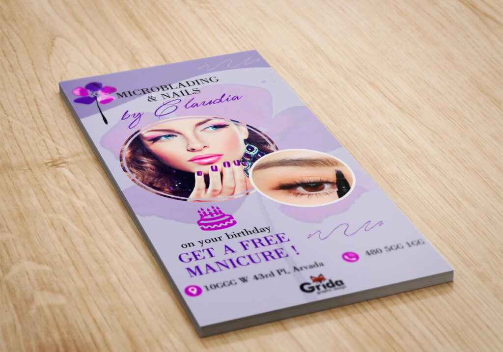 proiecte projects flyer Microblading & Nails